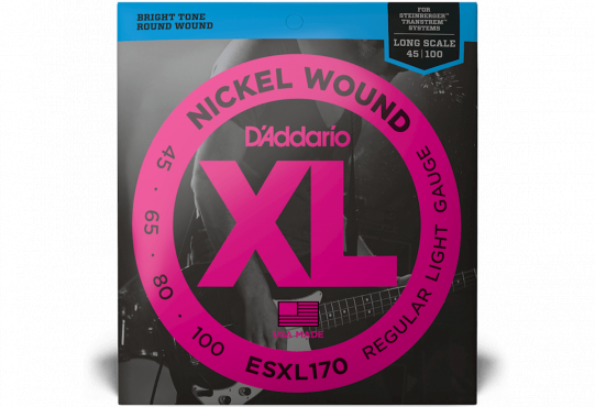 D`Addario ESXL170 XL NICKEL WOUND BASS REGULAR LIGHT DOUBLE BALL END (45-100): 1