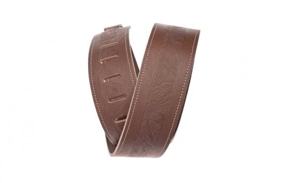 Planet Waves PW25WSTE01 Western Eagle Embossed Leather Guitar Strap, Brown: 1