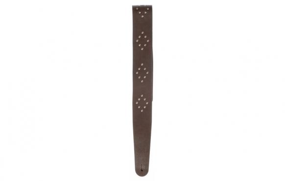 Planet Waves PW25VNRD01DX Blasted Leather Guitar Strap, Brown with Brass Rivets: 3