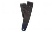 Planet Waves PW25VNRR00DX Blasted Leather Guitar Strap, Black with Brass Rivets