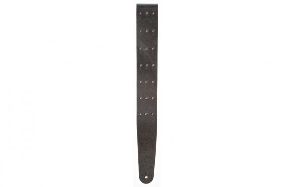 Planet Waves PW25VNRR00DX Blasted Leather Guitar Strap, Black with Brass Rivets: 3